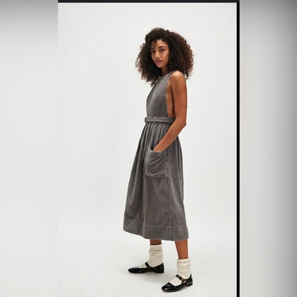 NWOT Free People The Other Side Corduroy Midi Dress